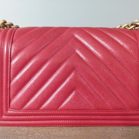 💋Chanel Chevron caviar boy bag old medium style - Picture 5 of 5